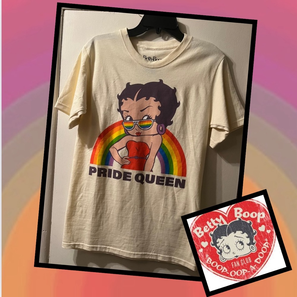 NEW: Pride Betty Boop Pride Queen Graphic Tee Shirt